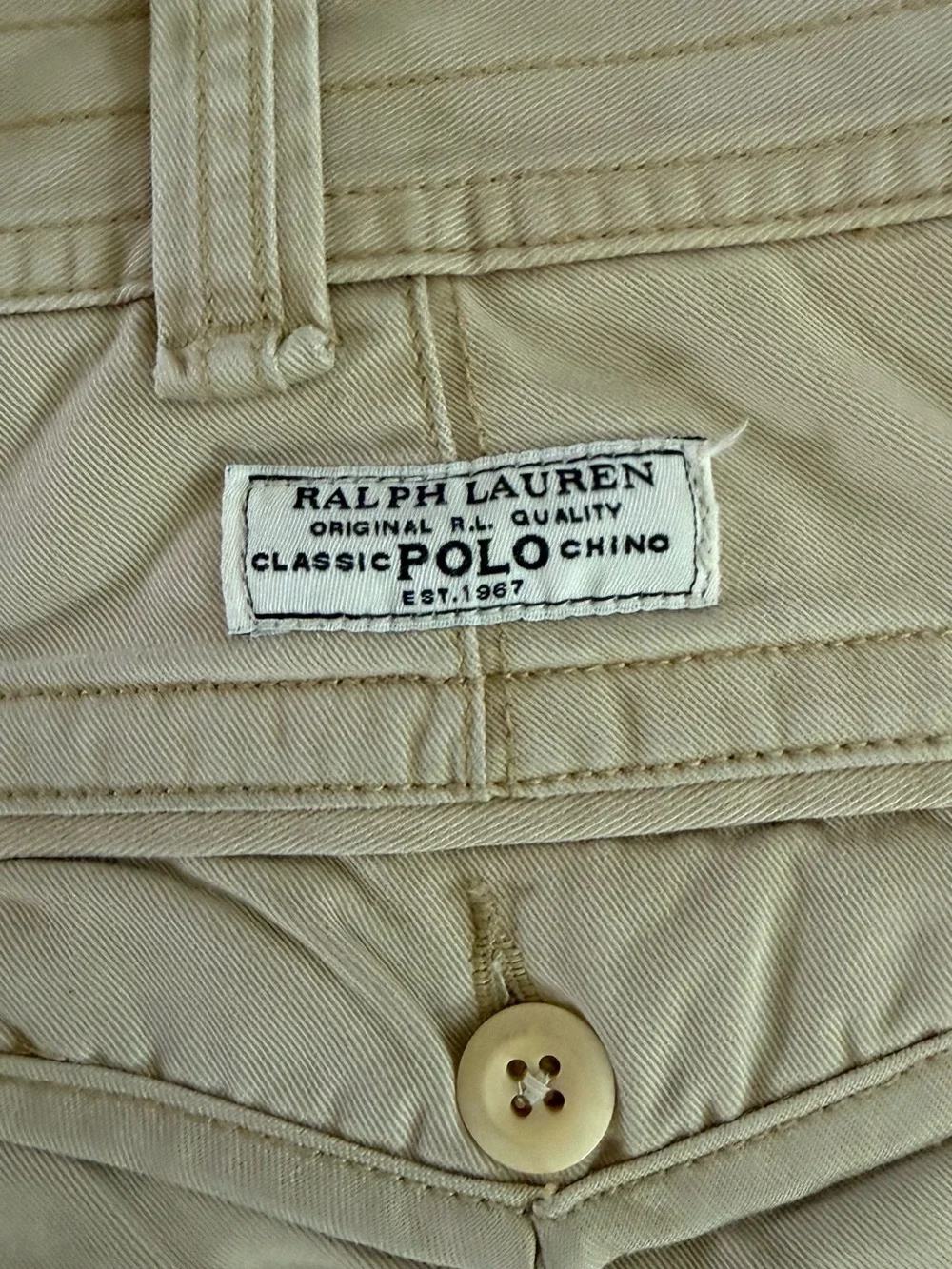 Polo Ralph Lauren Cargo Shorts Men 36 Khaki Cotton Utility Military 10”
